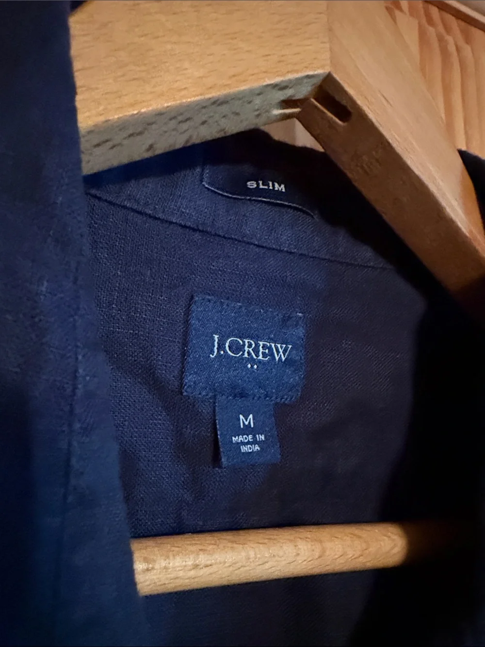 J. Crew Dark Navy Long-Sleeve Linen Blend Button-Down Shirt